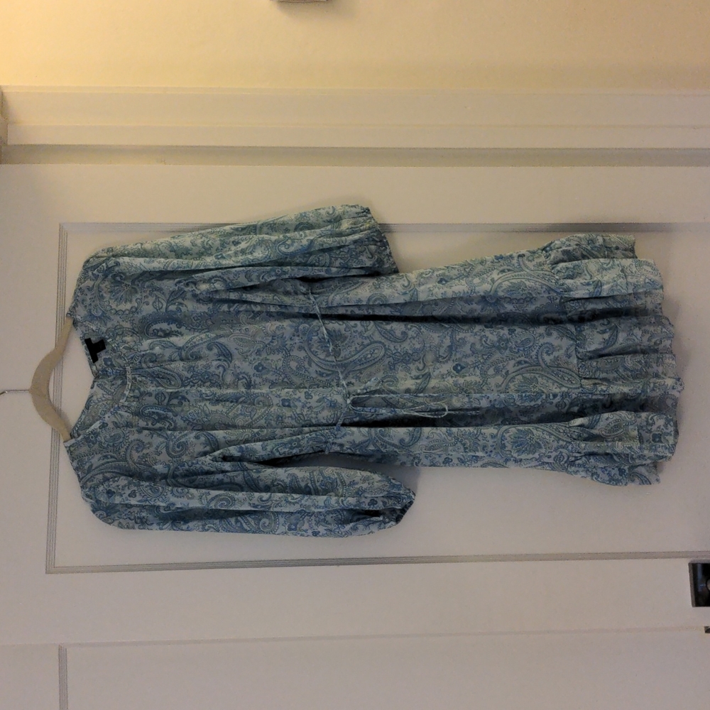 Blue Paisley Dress Ann Taylor Size S